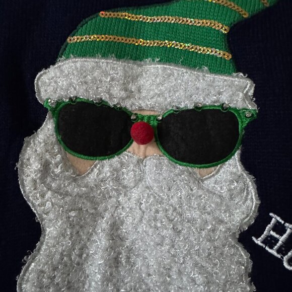 99 Jane Street | EUC Ugly Christmas Sweater Light-Up Santa Blue Size Medium - Picture 4 of 7
